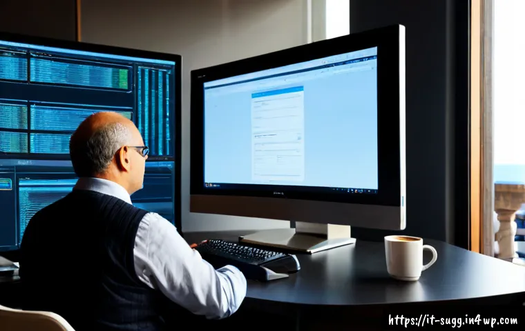 AI 추천 시스템의 데이터 저장 및 처리 아키텍처 - Photorealistic modern Italian technology office, senior data engineer reviewing an AI recommendation...